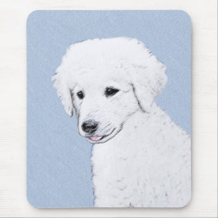 Kuvasz Painting - Cute Original Dog Art Mouse Mat