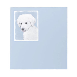 Kuvasz Painting - Cute Original Dog Art Notepad