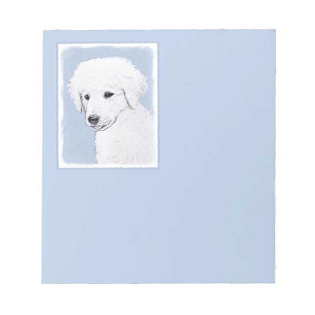 Kuvasz Painting - Cute Original Dog Art Notepad (Front)