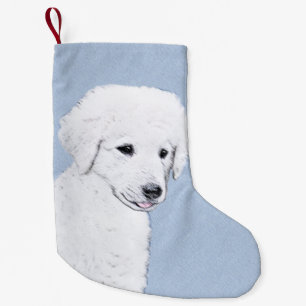 Kuvasz Painting - Cute Original Dog Art Small Christmas Stocking