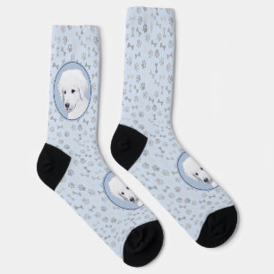 Kuvasz Painting - Cute Original Dog Art Socks