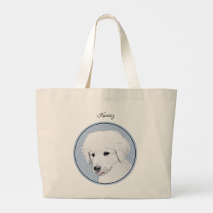Kuvasz Painting Hungarian Cute Original Dog Art Large Tote Bag