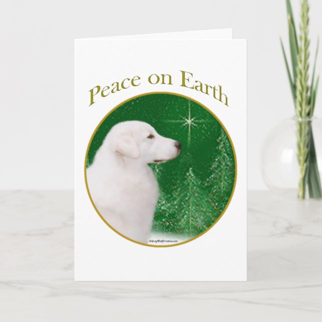 Kuvasz Peace Holiday Card (Front)