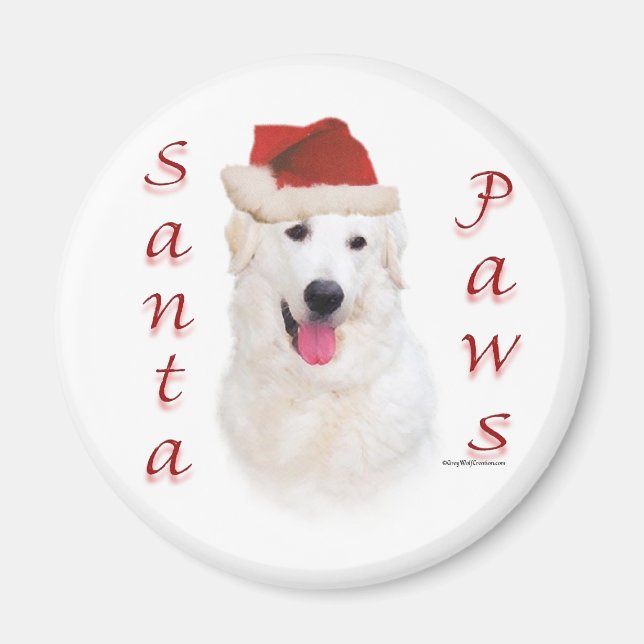 Kuvasz Santa Paws Magnet (Front)