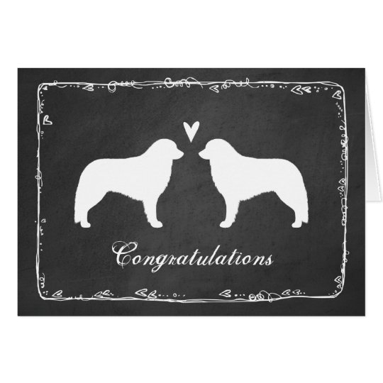 Kuvasz Silhouettes Wedding Congratulations Card