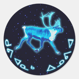 Kuvianak Innovia - Blue Caribou (Reindeer) Classic Round Sticker