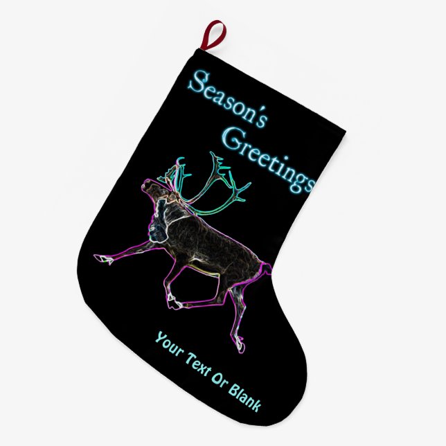 Kuvianak Innovia - Electric Caribou Large Christmas Stocking (Front (Hanging))