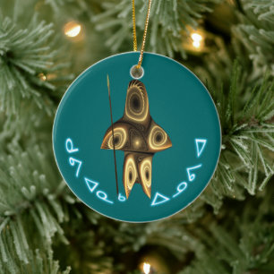Kuvianak Innovia - Fractal Inuit Hunter Ceramic Tree Decoration