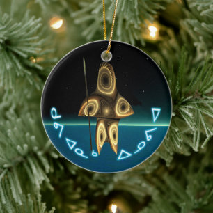 Kuvianak Innovia - Fractal Inuit Hunter Ceramic Tree Decoration