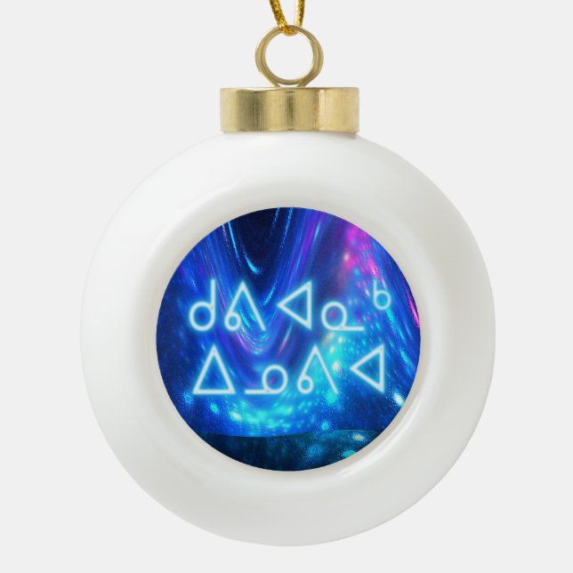Kuvianak Innovia - Qaanaaq - Northern Lights Ceramic Ball Christmas Ornament (Front)