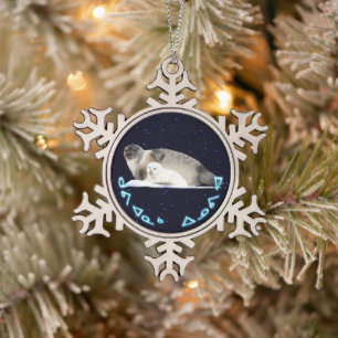 Kuvianak Innovia - Ringed Seal Snowflake Pewter Christmas Ornament