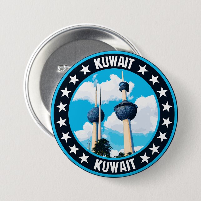 Kuwait                                             7.5 cm round badge (Front & Back)