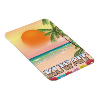 kuwait beach travel poster magnet