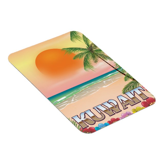 kuwait beach travel poster magnet (Right Side)