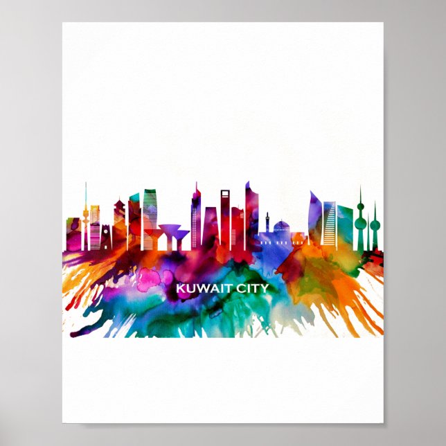 Kuwait City Skyline Poster (Front)