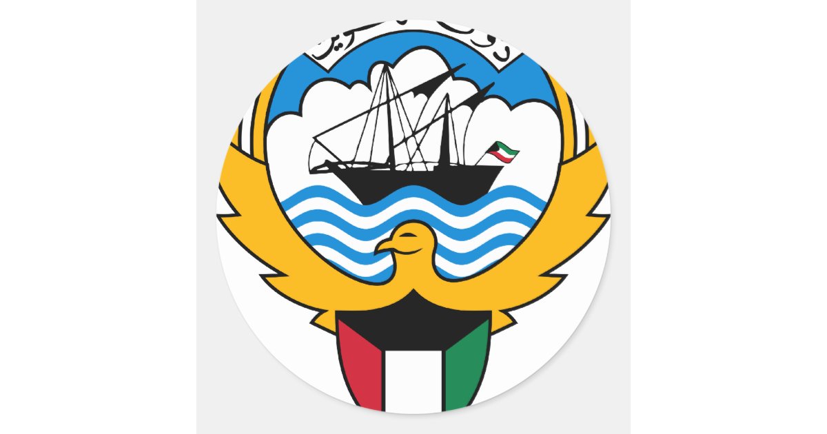 Download Kuwait Coat Of Arms Classic Round Sticker | Zazzle.co.uk