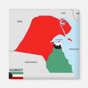 kuwait country map flag magnet
