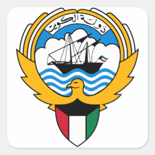 kuwait emblem square sticker