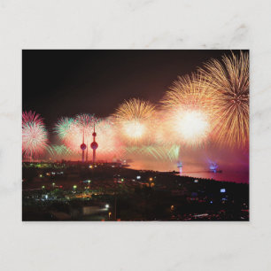 Kuwait Fireworks Display Postcard