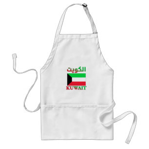 Kuwait Flag الكويت Arabic & English WordArt Standard Apron