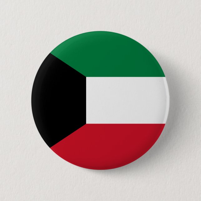 Kuwait Flag 6 Cm Round Badge (Front)
