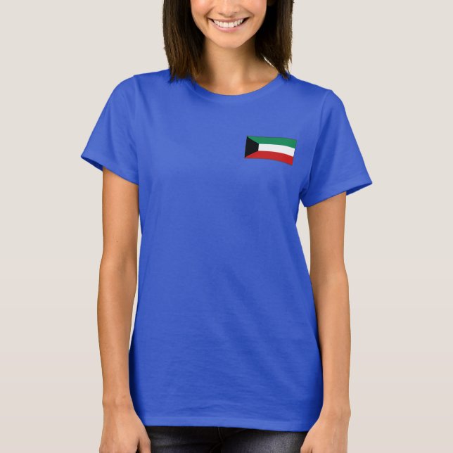 Kuwait Flag and Map dk T-Shirt (Front)