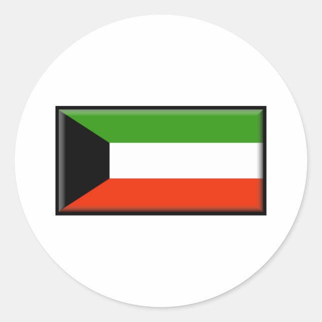 Kuwait Flag Classic Round Sticker (Front)