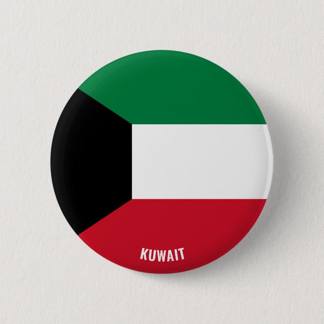 Kuwait Flag Cute Patriotic 6 Cm Round Badge (Front)