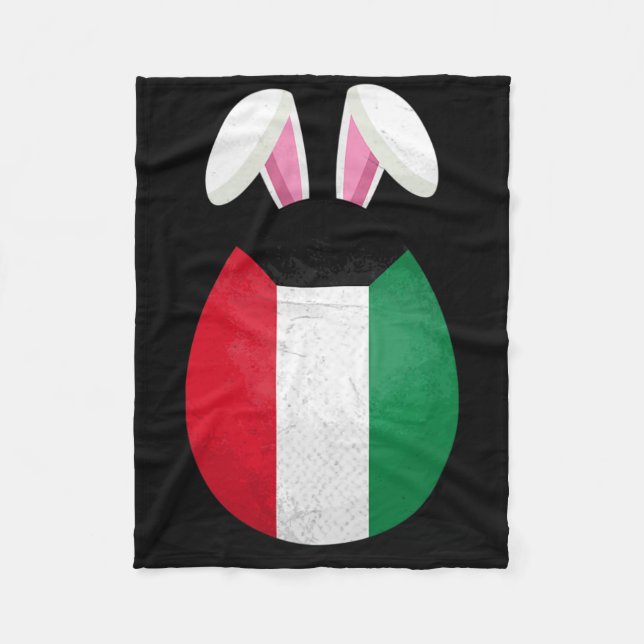 Kuwait Flag Egg Bunny Ears Kuwaiti Easter Sunday  Fleece Blanket (Front)