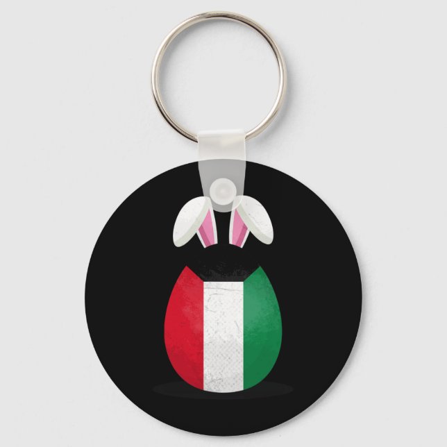 Kuwait Flag Egg Bunny Ears Kuwaiti Easter Sunday  Key Ring (Front)