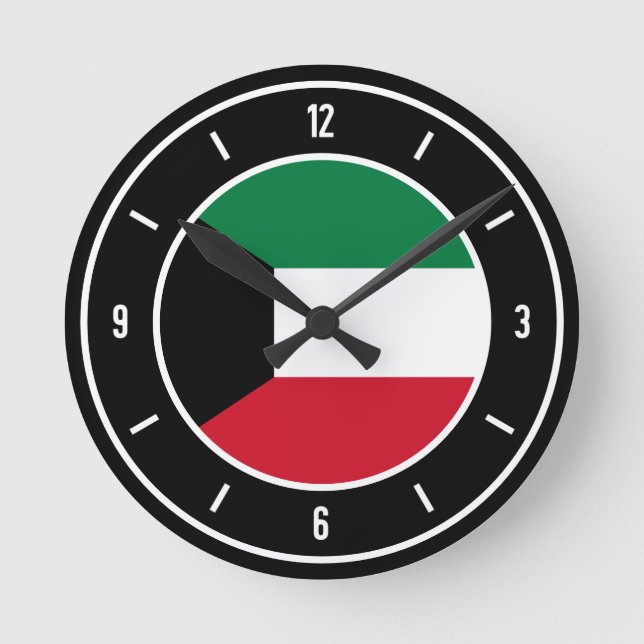 Kuwait Flag Elegant Round Clock (Front)
