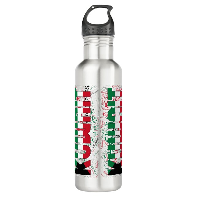 Kuwait Flag Gorgeous Patriotic 710 Ml Water Bottle (Front)