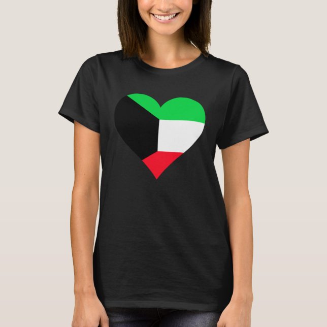Kuwait Flag Heart Kuwait  Love Kuwait T-Shirt (Front)