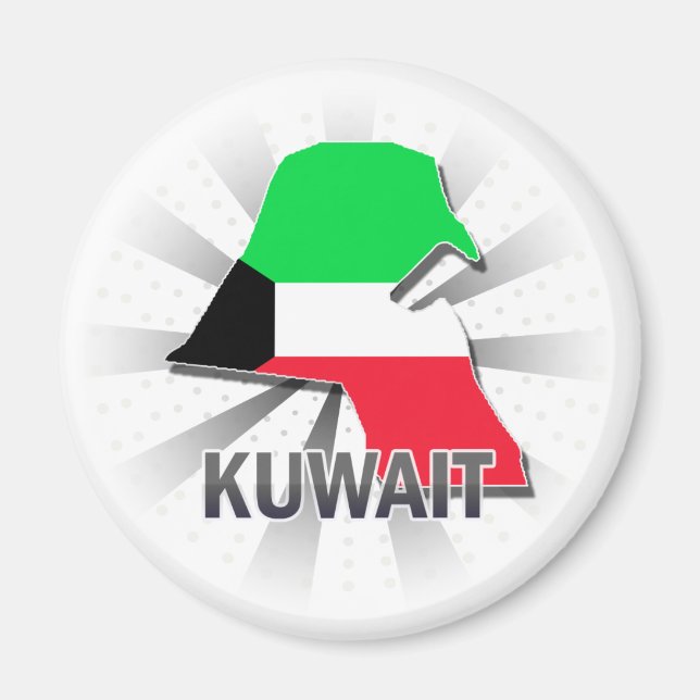 Kuwait Flag Map 2.0 Magnet (Front)
