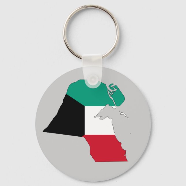 Kuwait Flag Map Key Ring (Front)