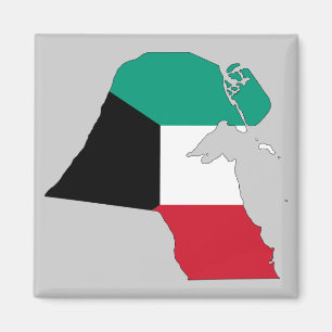 Kuwait Flag Map Magnet