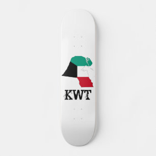 Kuwait Flag Map Skateboard