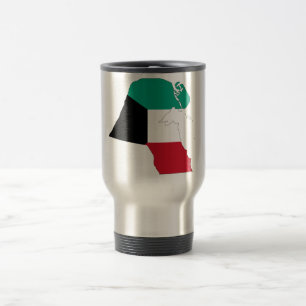 Kuwait Flag Map Travel Mug