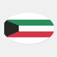 Kuwait Flag Oval Sticker