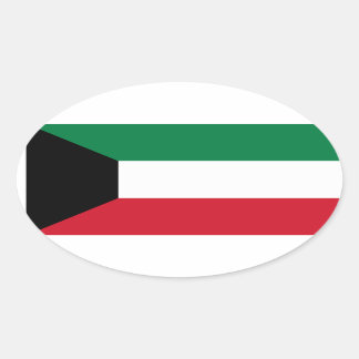 Kuwait Flag Oval Sticker