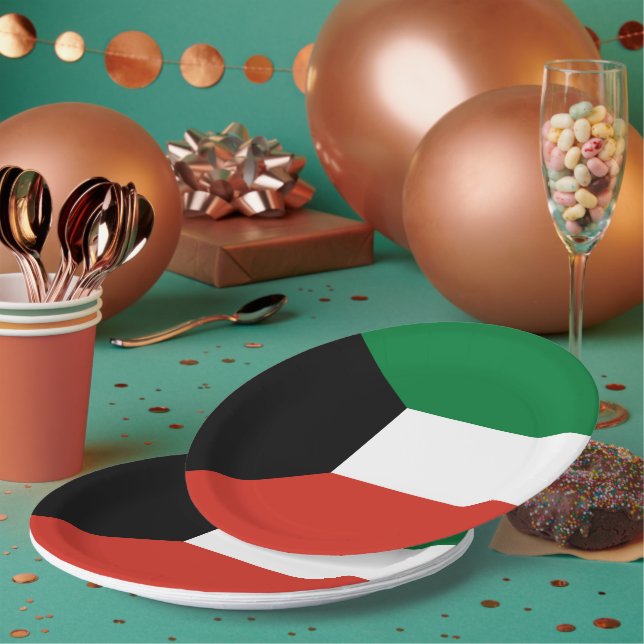 Kuwait flag paper plate (Multi)