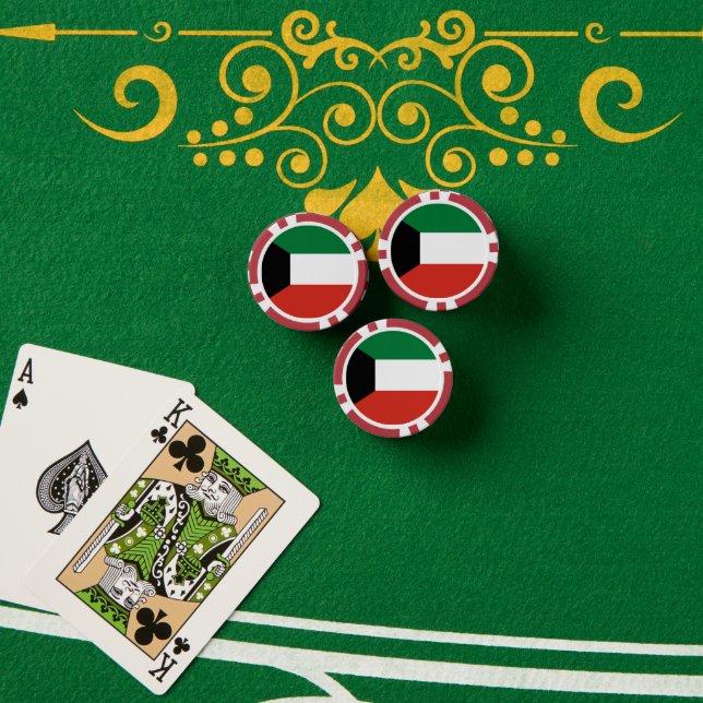Kuwait flag poker chips (Poker Table (Stack))