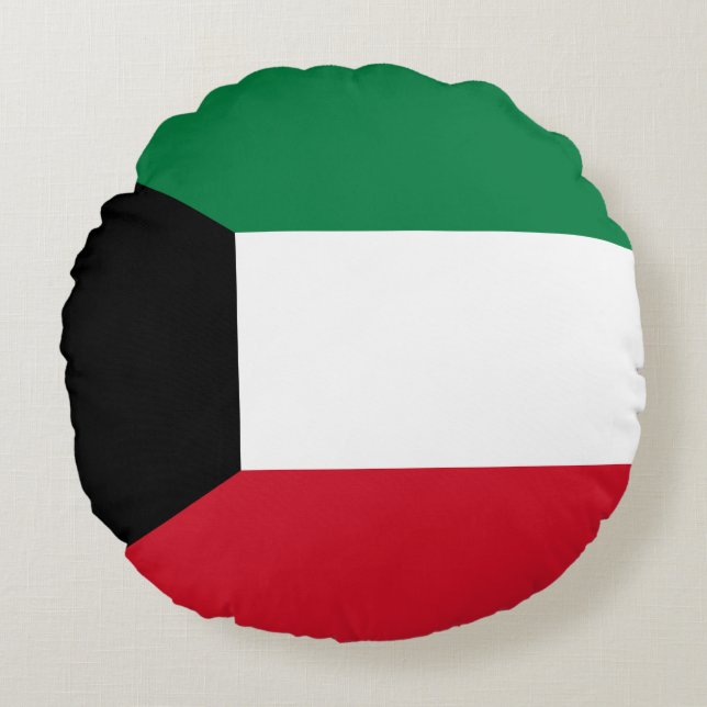 Kuwait Flag Round Cushion (Front)