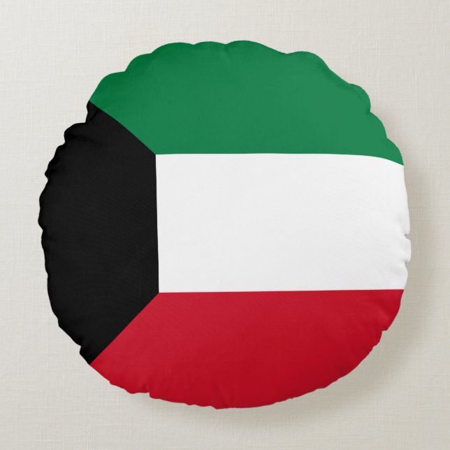 Kuwait Flag Round Cushion (Front)