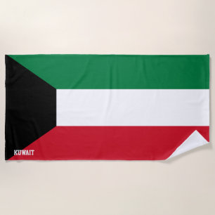 Kuwait Flag Splendid Patriotic Beach Towel
