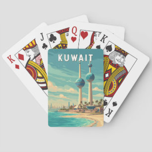 Kuwait Illustration Travel Art Vintage Playing Cards