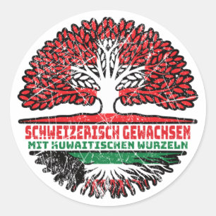 Kuwait Kuwaitisch Schweizer Schweiz Baum Wurzel Classic Round Sticker