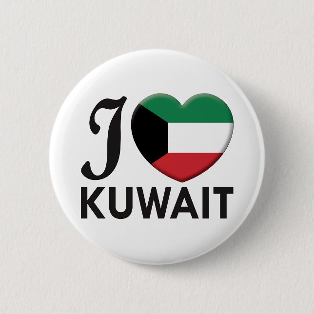 Kuwait Love 6 Cm Round Badge (Front)