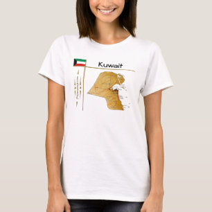 Kuwait Map + Flag + Title T-Shirt