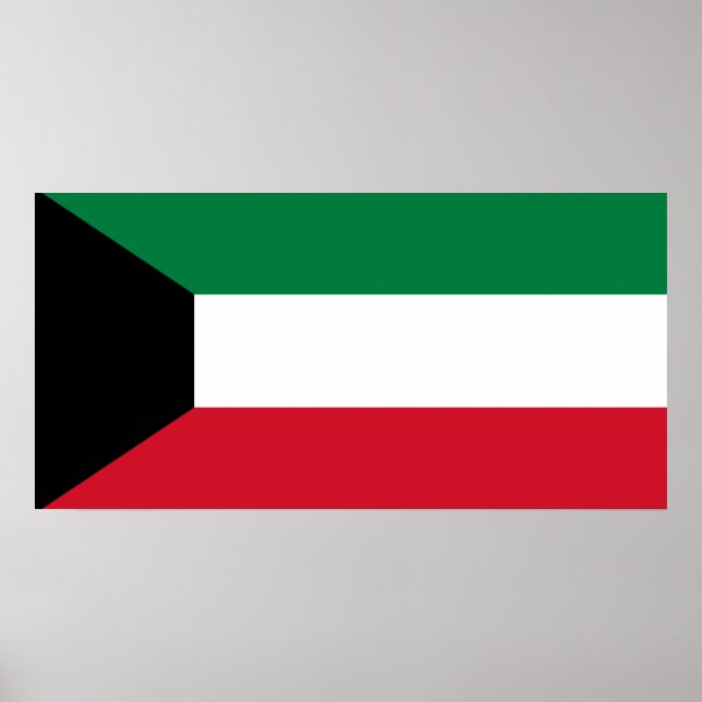 Kuwait National World Flag Poster (Front)